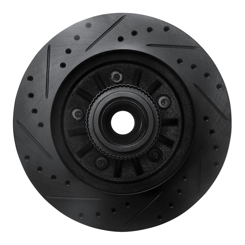 Ford Expedition Brake Rotor (1) - Front Right - R1 Concepts - Drilled & Slotted - Black - `97-`00